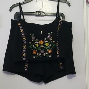 Black Floral Print eyeshadow 2 piece set